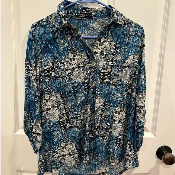Knapp Studio medium petite blouse shirt long sleeve - Picture 1 of 3